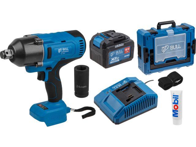 Аккум. ударный гайковерт BULL SC 1801 Xcase XLTpro БЕСЩЕТ., 18 В, 1000 Н*м, 3/4", 1х6 А*ч, з/у 4 А (вес 3.3