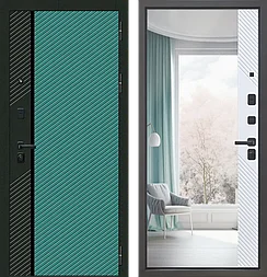 Двери входные металлические металюр M18 ФЛП-26 Velluto Avocado - ФЛЗ-27 Velluto Bianco AG 700
