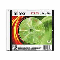 Диск DVD-RW Mirex, 4.7GB, 4x, Slim Сase (1 штука)