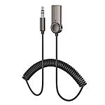 Bluetooth AUX адаптер Borofone BC56 (BT,с кабелем AUX-USB) Металлик