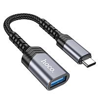 OTG кабель Type-C HOCO UA24 USB 3.0 Металлик