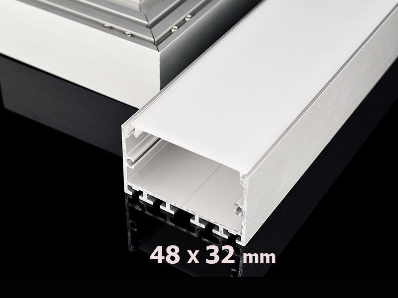 Алюминиевый профиль накладной с экраном 48х30 (solled 4830Н)