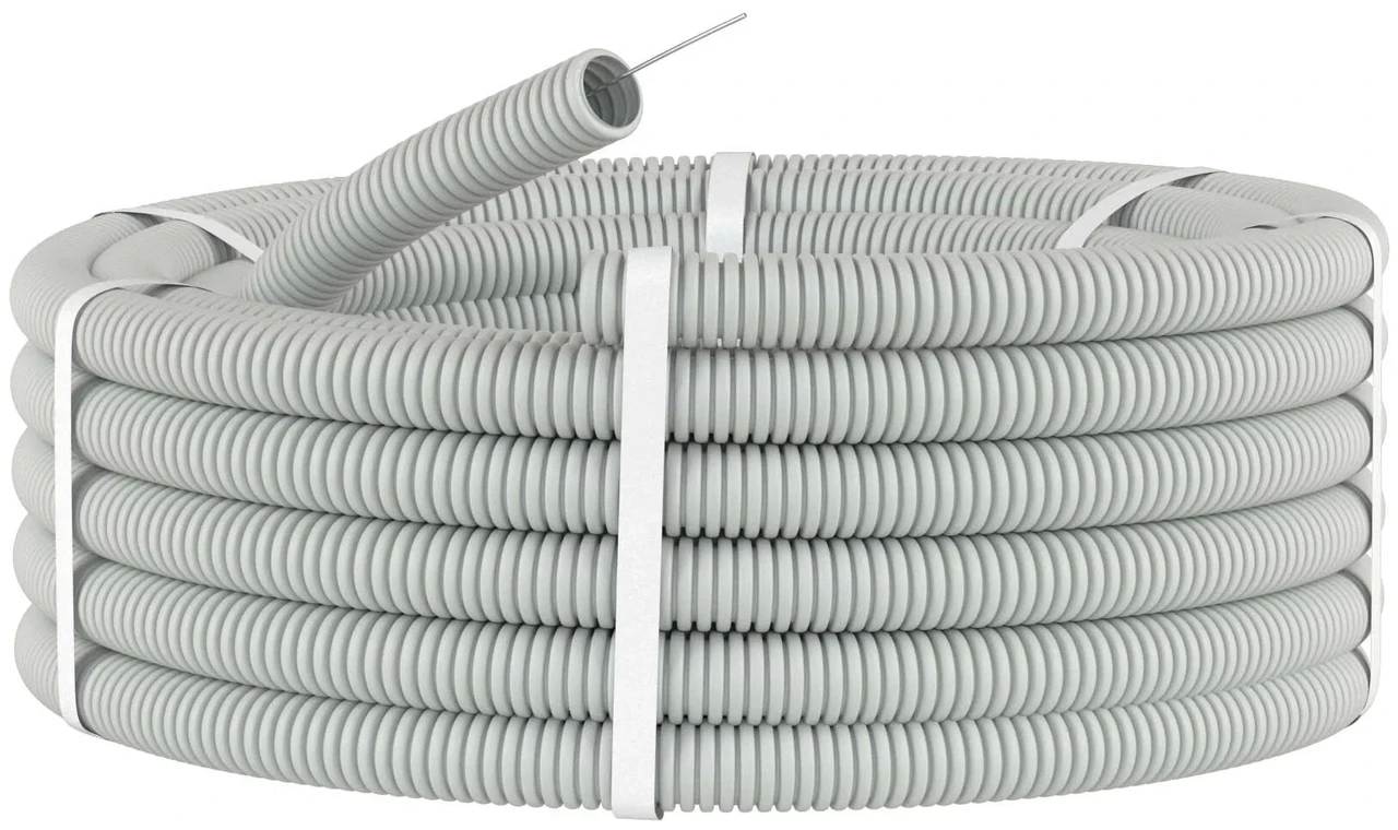 Труба гофрированная ПВХ d16мм серая