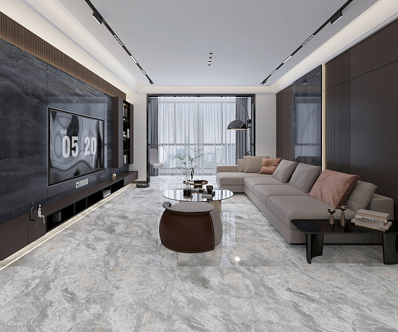 Керамогранит серый с золотым вкраплением Grey Soul 600x1200x8 полированный