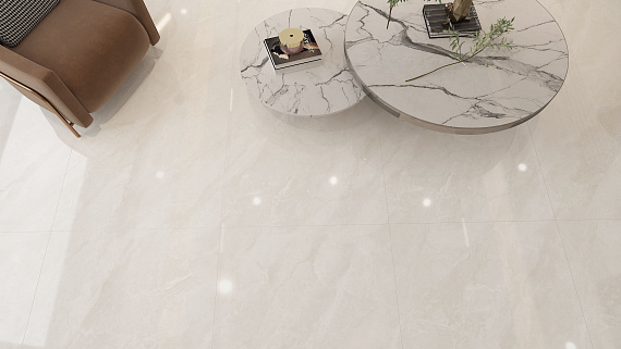 Керамогранит серый / бежевый камень глянец Precious Stone 600x1200x8 тонущие чернила