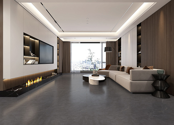 Керамогранит серый Cateye Dark Grey 60x120x10 мягкая полировка структурный