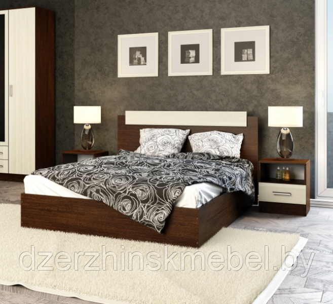 Кровать Эко 1,4м Венге/Лоредо