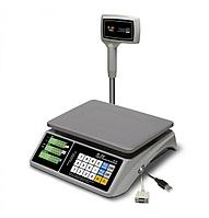 Весы торговые настольные MERTECH M-ER 328 ACPX-15.2 TOUCH-M LCD RS232 и USB (15 кг, 2 г, внешняя калибровка)
