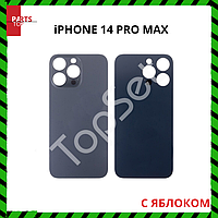 Задняя крышка iPhone 14 Pro Max Черный (стекло, широкий вырез под камеру, логотип) - ПРЕМИУМ