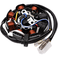 Статор генератора 4T GY6 50 (6+2 катушек, 4 контакта)