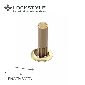 Дверной ограничитель магнитный, скрытый LOCKSTYLE модель STOPPINO Mod. 2 GOLD (матовое золото), 7 мм