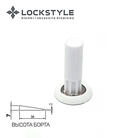 Дверной ограничитель магнитный, скрытый LOCKSTYLE модель STOPPINO Mod. 2 WHITE (белый),7 мм
