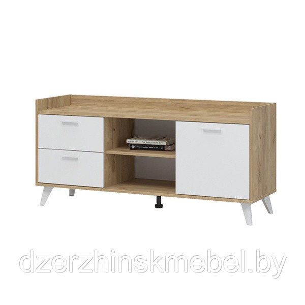 Тумба под ТВ Ирис ТБ-02 Дуб крафт золотой/Белый