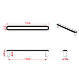 Ручка мебельная CEBI A1102 160 мм MP27 (черный матовый никель) серия NOLA, фото 2