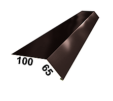 Карнизная планка (капельник) RAL8017 шоколад 100Х65 мм