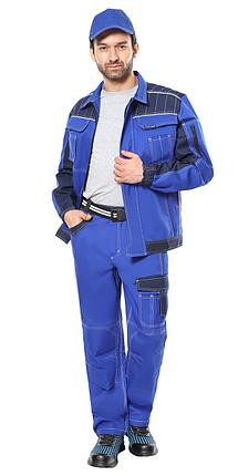 Костюм СИРИУС-ПРЕСТИЖ куртка, брюки, васильковый с синим, фото 2