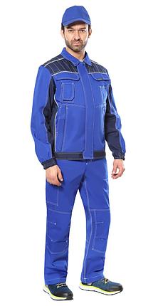 Костюм СИРИУС-ПРЕСТИЖ куртка, брюки, васильковый с синим, фото 2