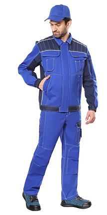 Костюм СИРИУС-ПРЕСТИЖ куртка, полукомбинезон васильковый с синим, фото 2