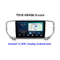 Штатная магнитола 9″ Android Qled TS18 4/64Gb для KIA Sportage 2018- Silver