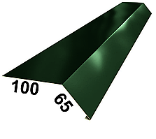 Карнизная планка (капельник) RAL6005 зеленый мох 100Х65 мм