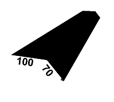 Карнизная планка (капельник) RAL9005 черный 100Х70 мм