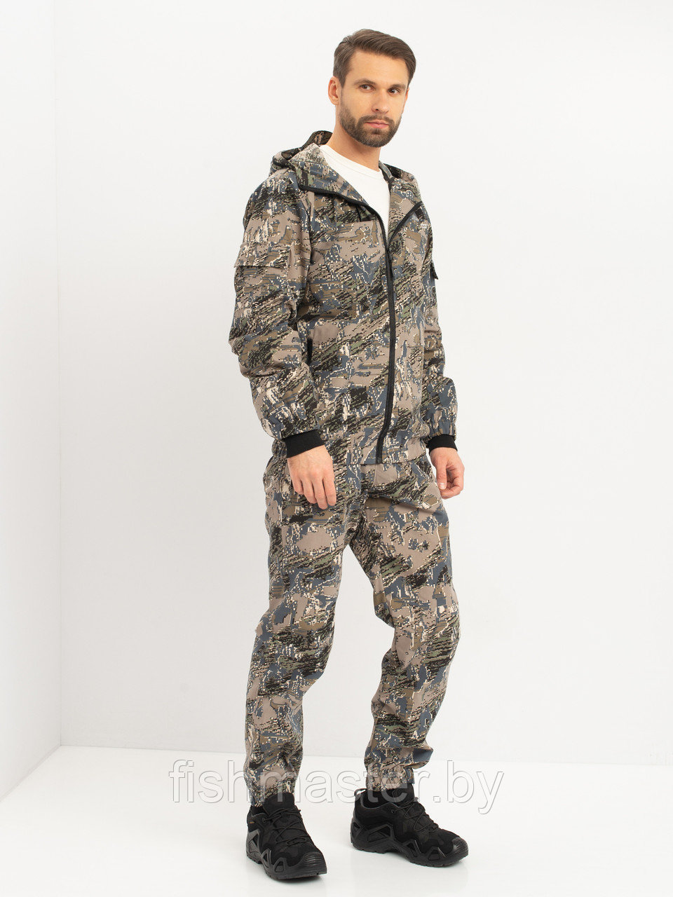 Костюм летний HUNTSMAN Стрелок Антимоскит цв.Лабиринт тк Сорочка Смесовая