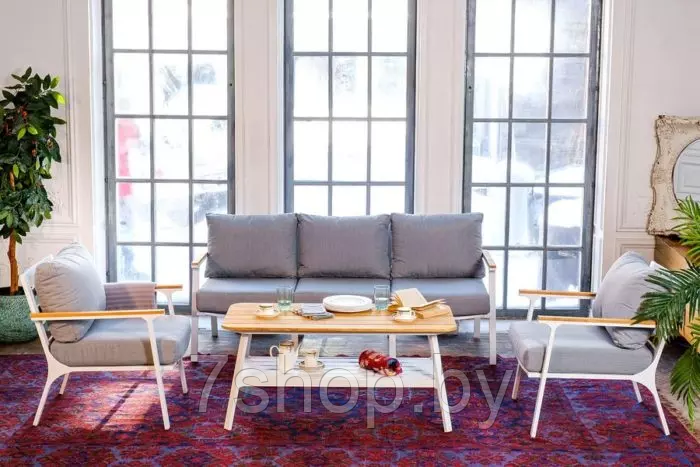 Диванная группа из алюминия CONCORDE L белая