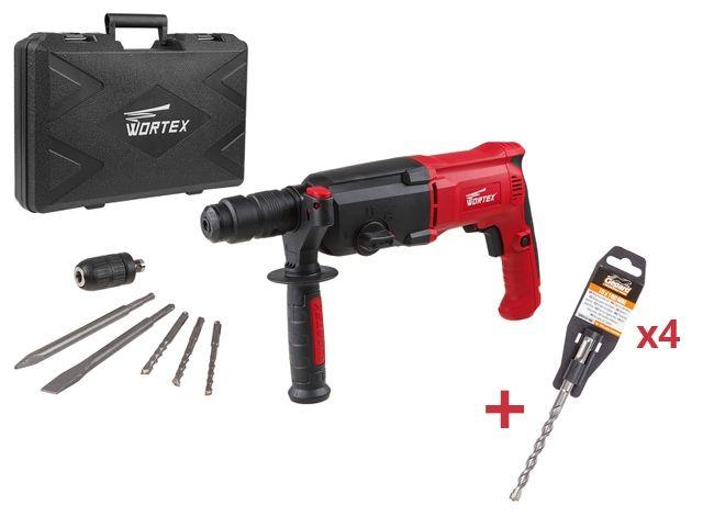 Перфоратор WORTEX RH 2427 X в чем. + (2 зубила, 3 сверла) + АКЦИЯ! (Буры GEPARD в подарок!)