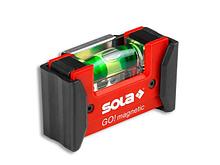 Уровень 68 мм 1 глазок пластм. GO! magnetik CLIP! (SOLA) Магнитный