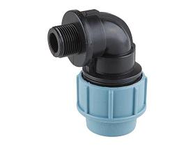 Колено ПЭ 25 х 3/4" нар., AV Engineering