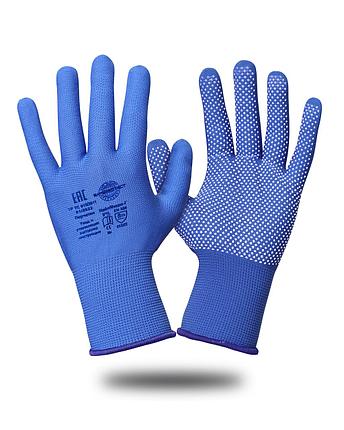 Перчатки Safeprotect НейпМикро-Г (нейлон+ПВХ-микроточка, голубой), фото 2
