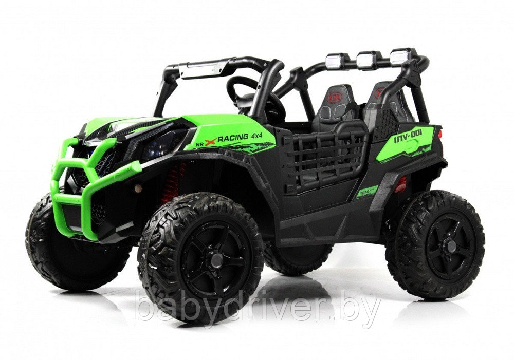 Детский электромобиль RiverToys K777KK LUX 4WD (зелёный) Buggy Полноприводный, двухместный