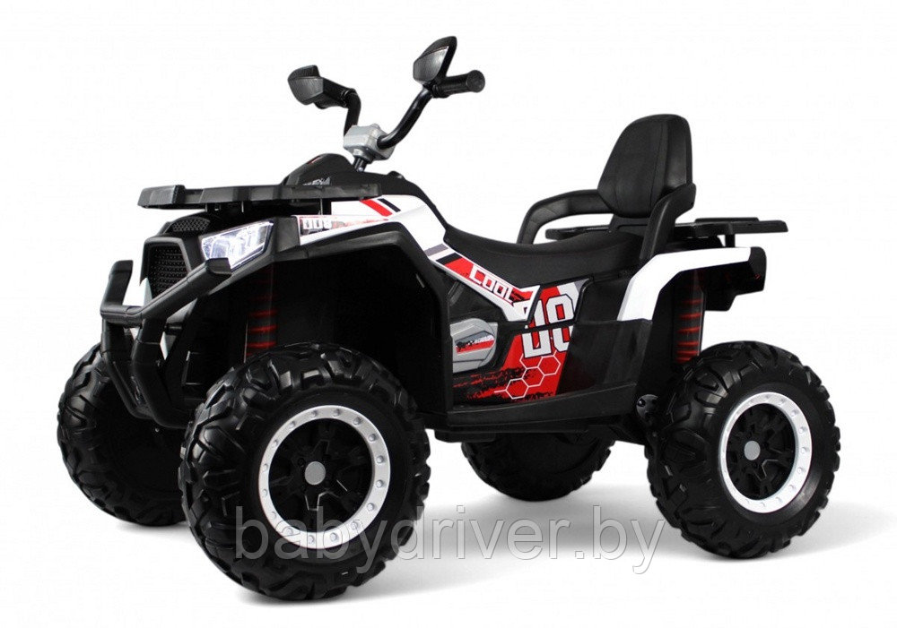 Детский электроквадроцикл RiverToys К001АМ 4WD (белый) Полноприводный