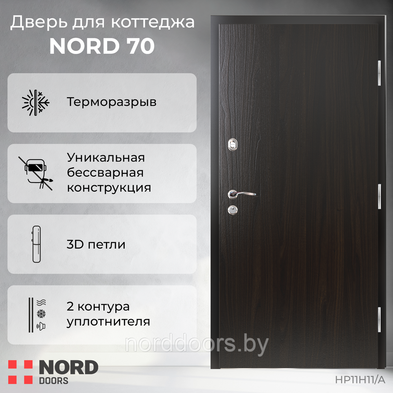 Входные теплые двери NORD 70