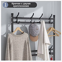 Вешалка напольная металлическая для одежды и обуви (черная), фото 2