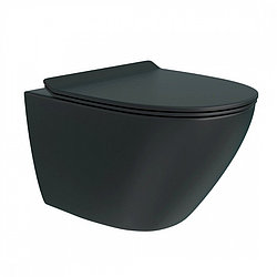 Унитаз подвесной Dasman Tornado Black безободковый с сиденьем Soft close, фарфор