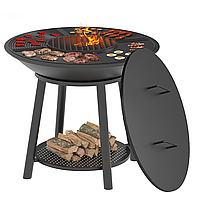 Чугунный Fantastic Grill Везувий Ø 700 Престиж (чаша+подставка престиж+плита Gurman Ø700+крышка)
