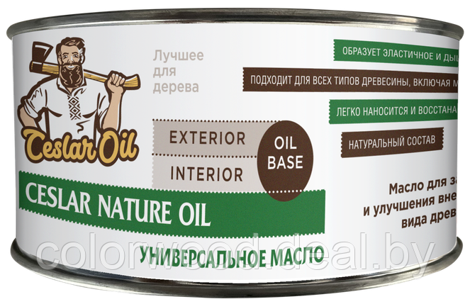 Масло Ceslar Nature Oil ONE 523 0.45л для наружных и внутренних работ, фото 2