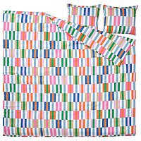 IKEA/ КЛИББКОРСОРТ пододеяльник и 2 наволочки, 200x200/50x60 см