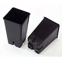 Горшок для рассады V-2л. 12х12х20см. квадратный/литой/твердый/черный