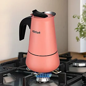 Кофеварка гейзерная Kitfort KT-7148-1 (темно-коралловый)
