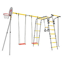 Дачный комплекс Акробат 2 + ФАНЕРНЫЕ качели Romana R 103.19.05 (серый/жёлтый)