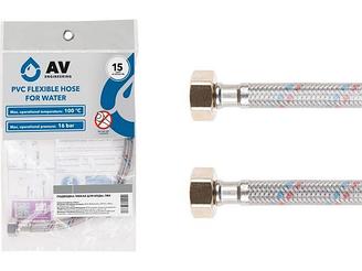 Подводка гибкая, ПВХ, гайка 1/2" - гайка 1/2" 50см AV Engineering