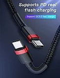 Кабель Baseus Cafule Type-C PD2.0 60W 1м Красно-Чёрный, фото 5