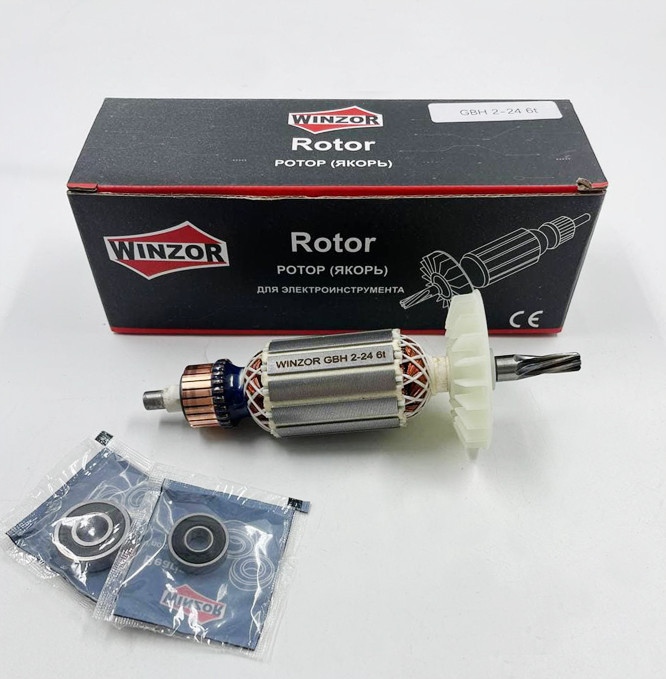 Ротор угловой шлифмашинки Bosch 2-24-6т +подшипники