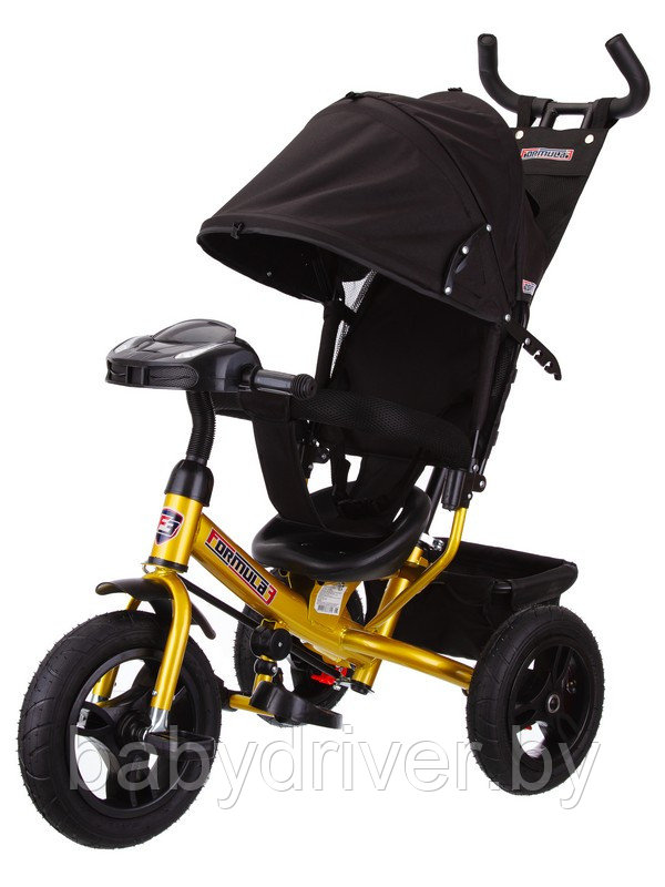 Трехколесный велосипед Trike Formula 3 FA3GB (чёрно-золотой) с фарой