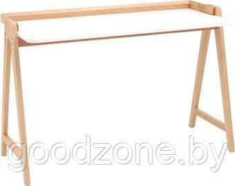 Стол Stool Group Pyramid 118x53 T-002-P (белый/светлое дерево)