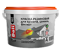 Dali краска резиновая для кровли, цоколя, фасада 6 кг, зеленый мох RAL6005