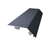 Карнизная планка (капельник) RAL7016 мат. антрацит 100Х70 мм