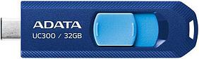 Флешка USB (Type-C) A-Data UC300 32ГБ, USB3.2, синий и голубой [acho-uc300-32g-rnb/bu]
